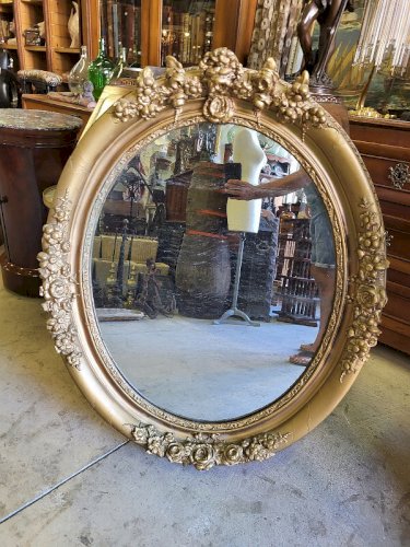 MIROIR MEDAILLON DORE OVALE N° 54