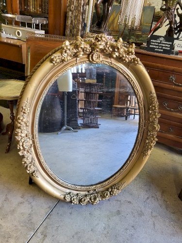 MIROIR MEDAILLON DORE OVALE N° 54