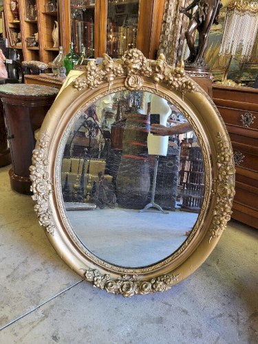 MIROIR MEDAILLON DORE OVALE N° 54