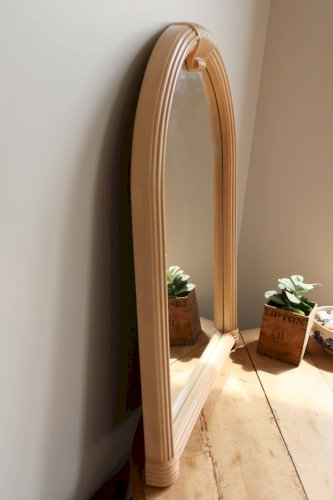 Miroir mural rose poudré arche - Style Art déco - Cadre mouluré