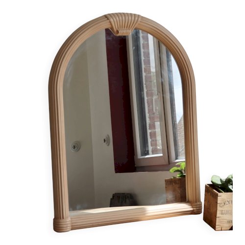 Miroir mural rose poudré arche - Style Art déco - Cadre mouluré