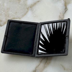 Miroir noir de peintre Claude Lorrain XIXe dans un coffret gainé M3994