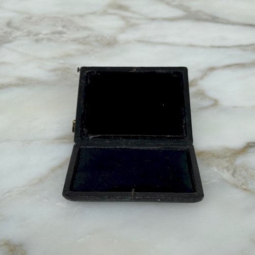 Miroir noir de peintre Claude Lorrain XIXe dans un coffret gainé M3994