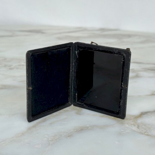 Miroir noir de peintre Claude Lorrain XIXe dans un coffret gainé M3994