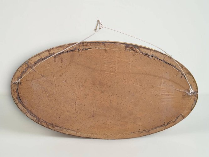 Miroir ovale en bois doré, style Louis XVI