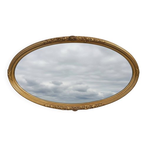 Miroir ovale en bois doré, style Louis XVI