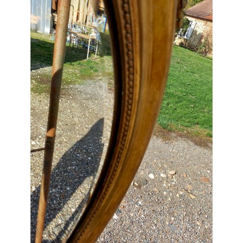 Miroir Ovale en Bois et Stuk doré 19 éme