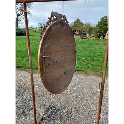 Miroir Ovale en Bois et Stuk doré 19 éme