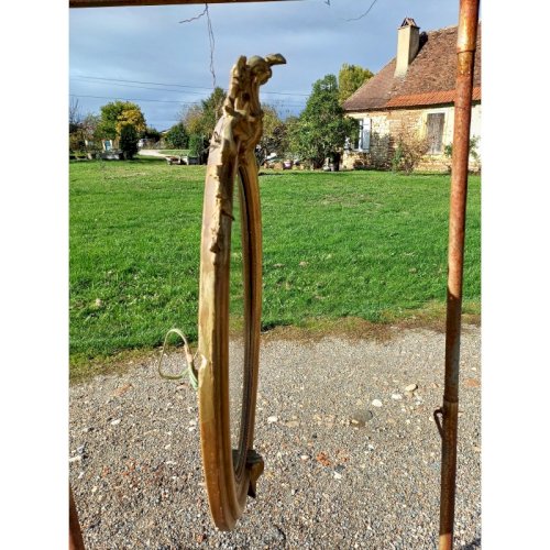 Miroir Ovale en Bois et Stuk doré 19 éme
