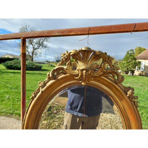 Miroir Ovale en Bois et Stuk doré 19 éme