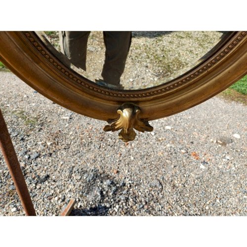 Miroir Ovale en Bois et Stuk doré 19 éme