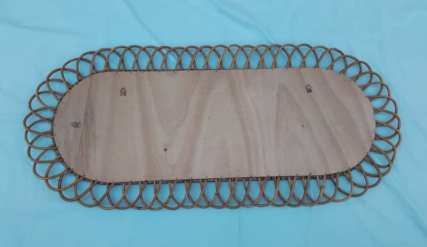 Miroir ovale en rotin
