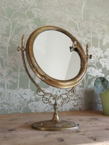 Miroir psyché ancien en laiton / bronze – style Napoléon III / Art nouveau