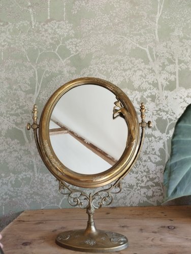 Miroir psyché ancien en laiton / bronze – style Napoléon III / Art nouveau