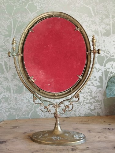 Miroir psyché ancien en laiton / bronze – style Napoléon III / Art nouveau