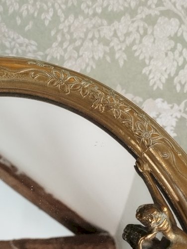 Miroir psyché ancien en laiton / bronze – style Napoléon III / Art nouveau