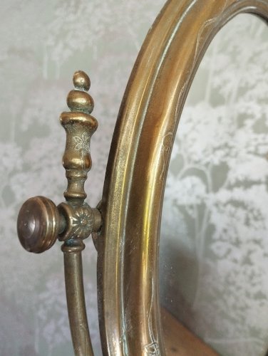 Miroir psyché ancien en laiton / bronze – style Napoléon III / Art nouveau