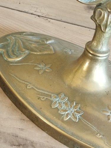 Miroir psyché ancien en laiton / bronze – style Napoléon III / Art nouveau