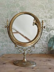 Miroir psyché ancien en laiton / bronze – style Napoléon III / Art nouveau