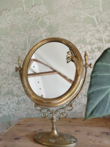 Miroir psyché ancien en laiton / bronze – style Napoléon III / Art nouveau