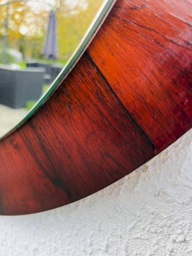 Miroir rond en palissandre