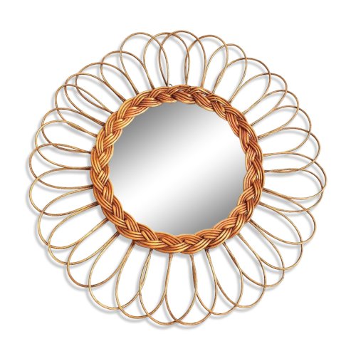 Miroir rotin soleil vintage
