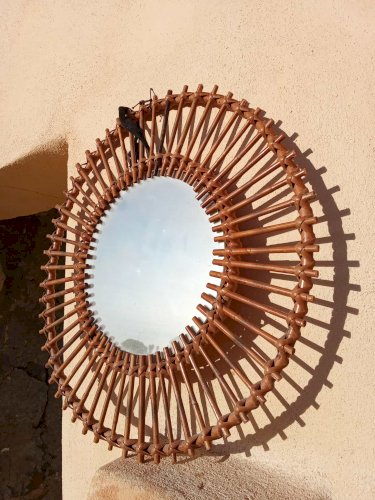 Miroir rotin