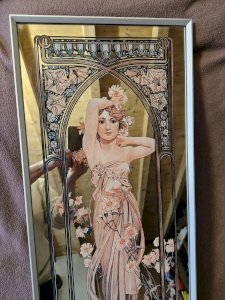 Miroir sérigraphié Mucha 