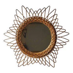Rattan sun mirror