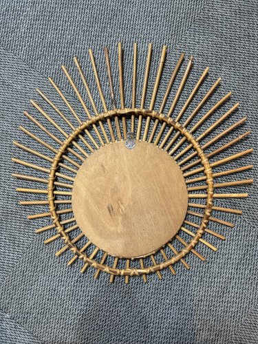 miroir soleil en rotin