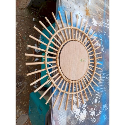 Miroir Soleil Rotin
