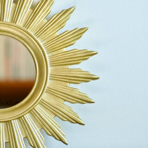Miroir soleil vintage couleur doré