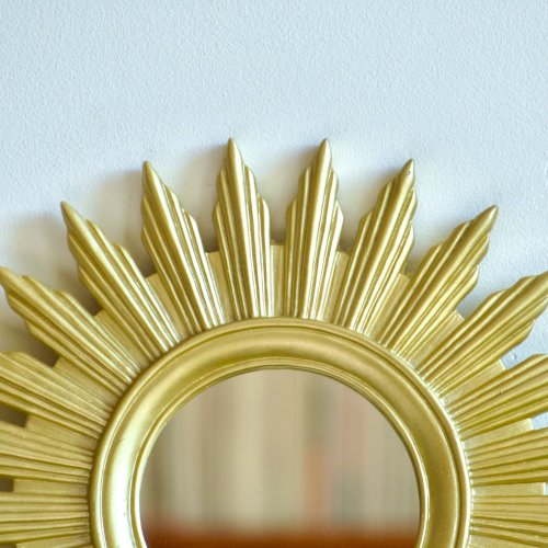 Miroir soleil vintage couleur doré
