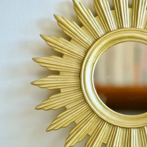Miroir soleil vintage couleur doré