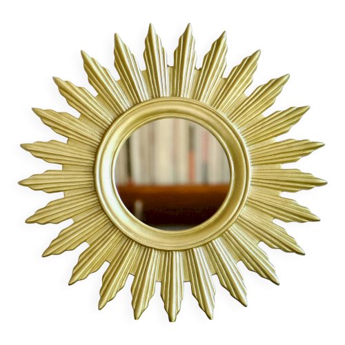 Miroir soleil vintage couleur doré