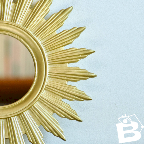 Miroir soleil vintage couleur doré