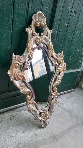 MIROIR STYLE LOUIS XV DORURE ET ARGENTURE