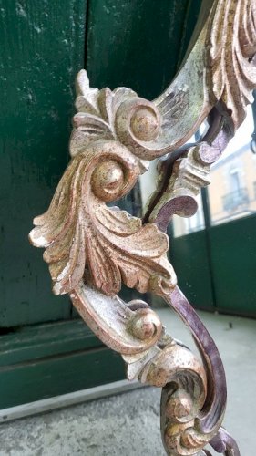 MIROIR STYLE LOUIS XV DORURE ET ARGENTURE