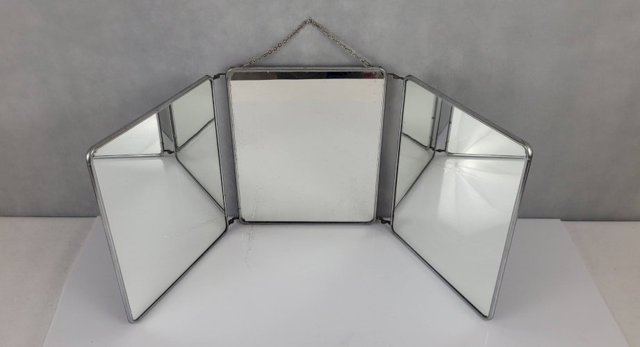 Miroir triptyque & Barbier Vintage, 1930s