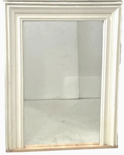 Miroir trumeau de style Louis XVI en bois et stuc patiné XIX siècle