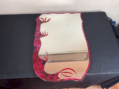 MIROIR VINTAGE DANS LE GOÛT DE LINE VAUTRIN , ESPELT , LEMBO ....