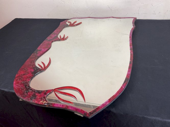 MIROIR VINTAGE DANS LE GOÛT DE LINE VAUTRIN , ESPELT , LEMBO ....