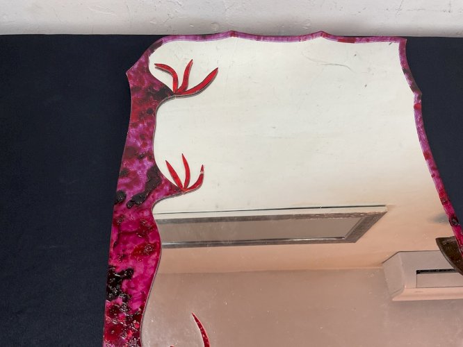 MIROIR VINTAGE DANS LE GOÛT DE LINE VAUTRIN , ESPELT , LEMBO ....