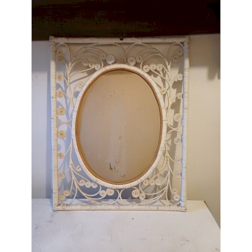 Miroir Vintage en Rotin et Osier