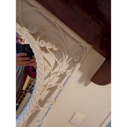 Miroir Vintage en Rotin et Osier