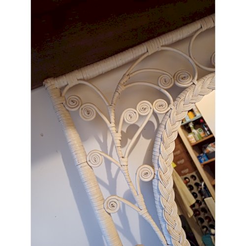 Miroir Vintage en Rotin et Osier