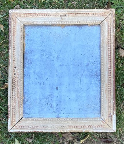 Miroir XVIIIe - Louis XVI - Cadre à rang de perles - dans son jus 