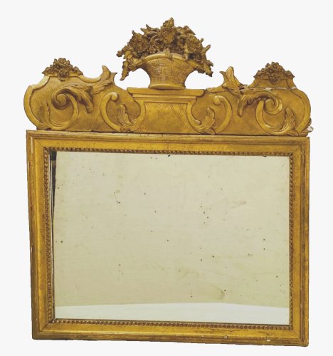 Mirpoir de style Louis XVI en bois et stuc doré XIX siècle