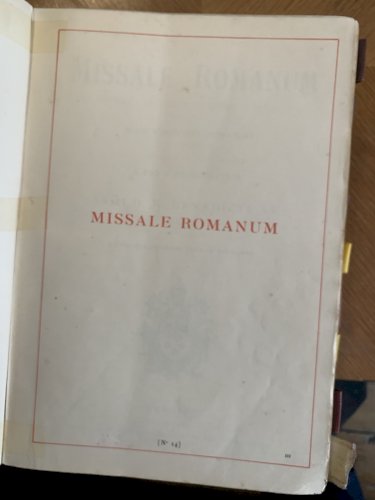 Missale romanum ex decreto sacrosancti concillii tridentini 1924