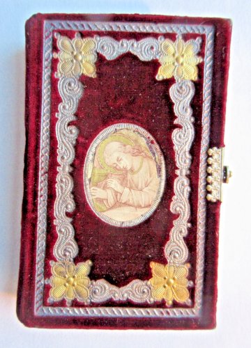 Missel paroissien Italien, Milano 1851, velours grenat, tranche dorée: PREGHIERE